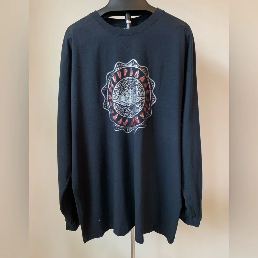 Nike Air Jordan Black Long Sleeve Shirt Men's XXL Sneaker Design